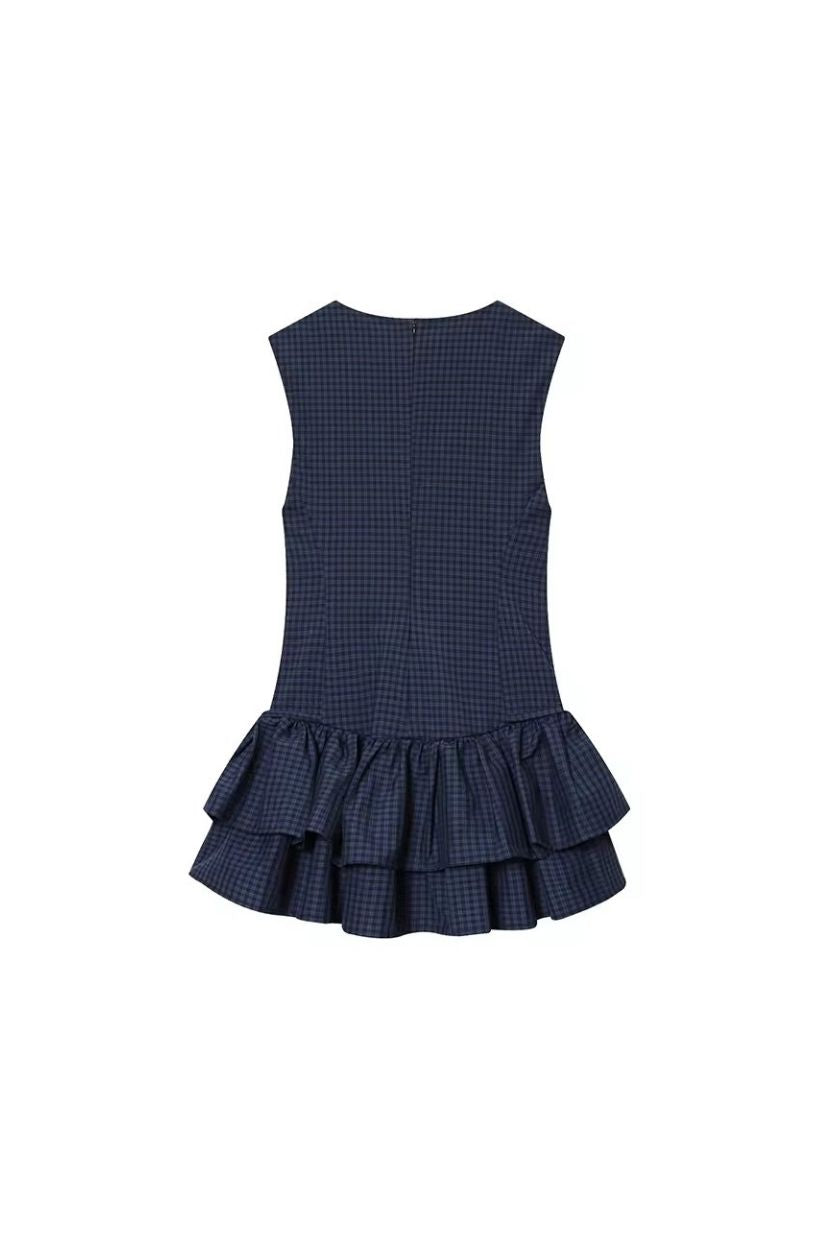 London Plaids Frilly Mini Dress ANJE REBEL