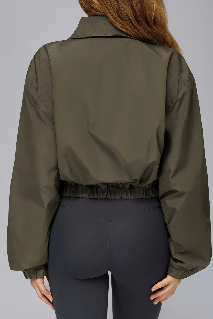 Open-Collar Sports Zip Up Jacket ANJE REBEL