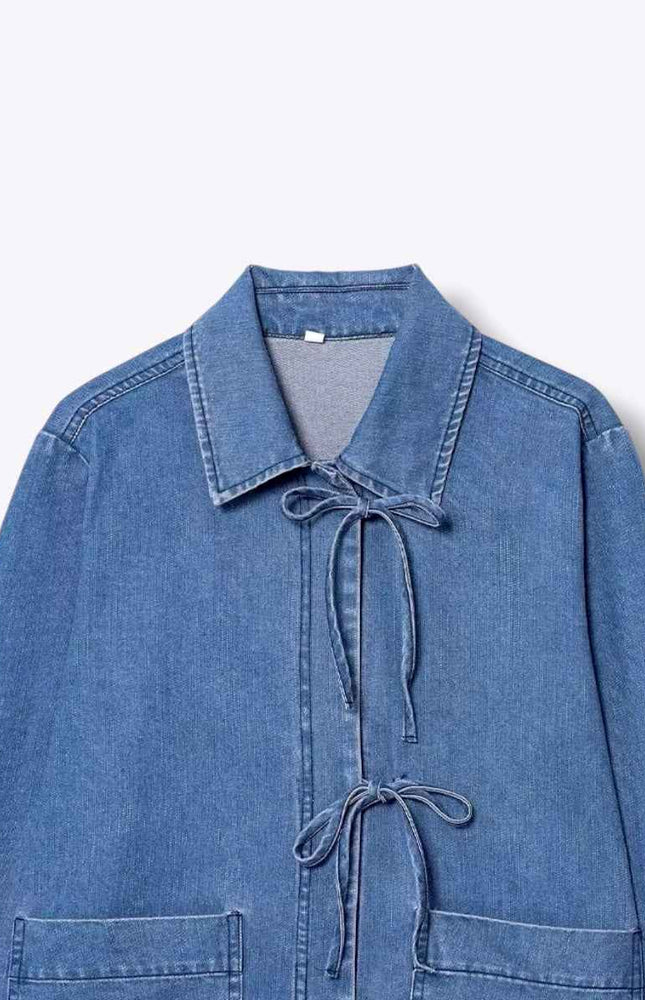 Kimono Front Sash Denim Jacket