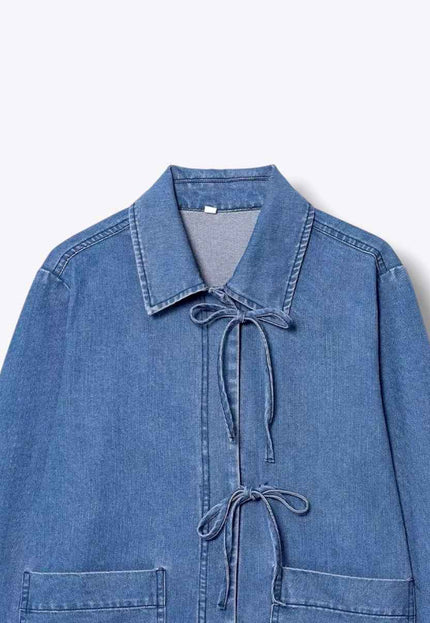 Kimono Front Sash Denim Jacket