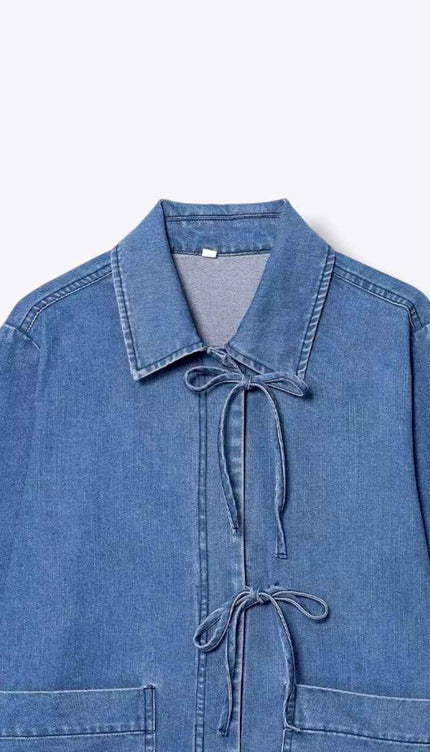 Kimono Front Sash Denim Jacket