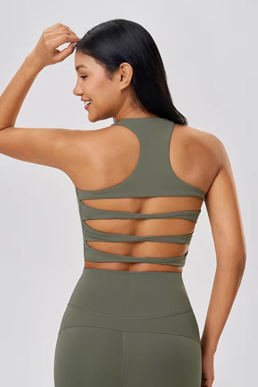 Laced Back Racerback Cropped Top ANJE REBEL