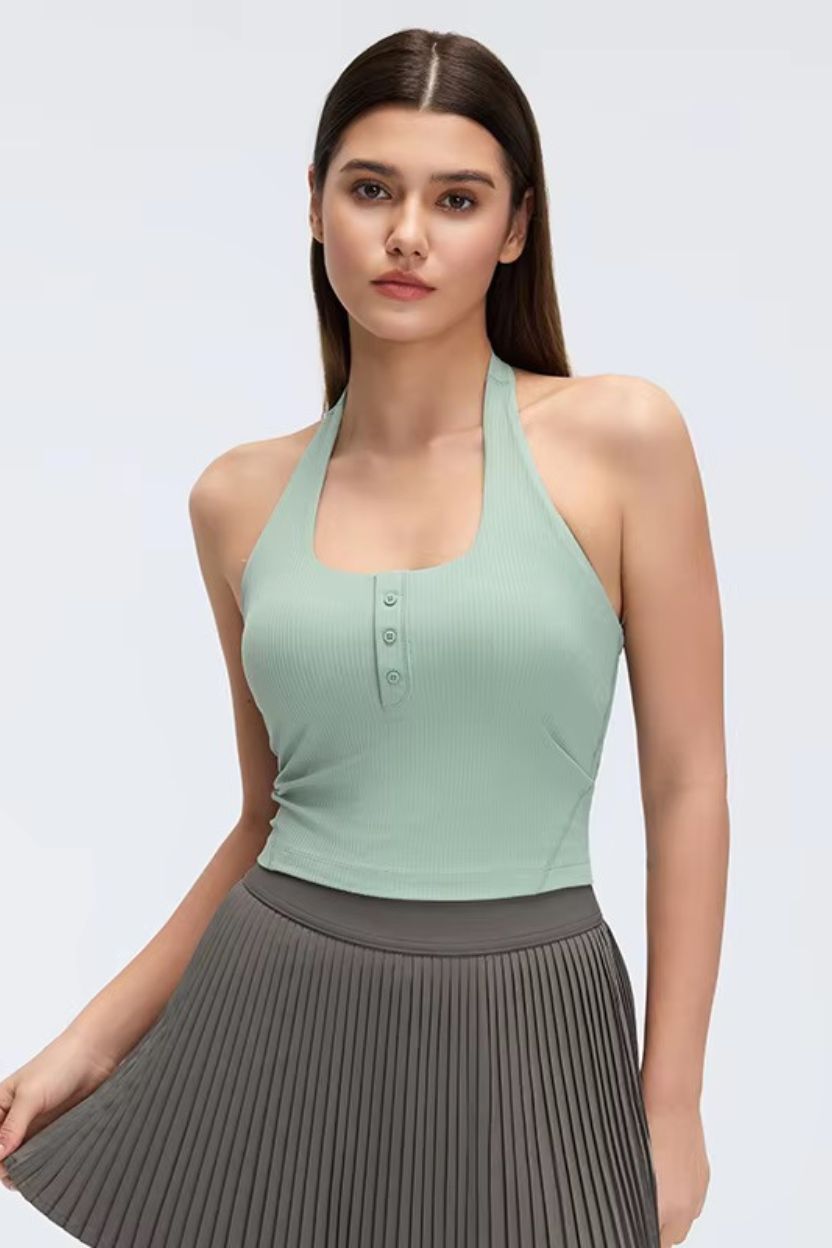 Halter-Neck Buttoned Bra Top ANJE REBEL