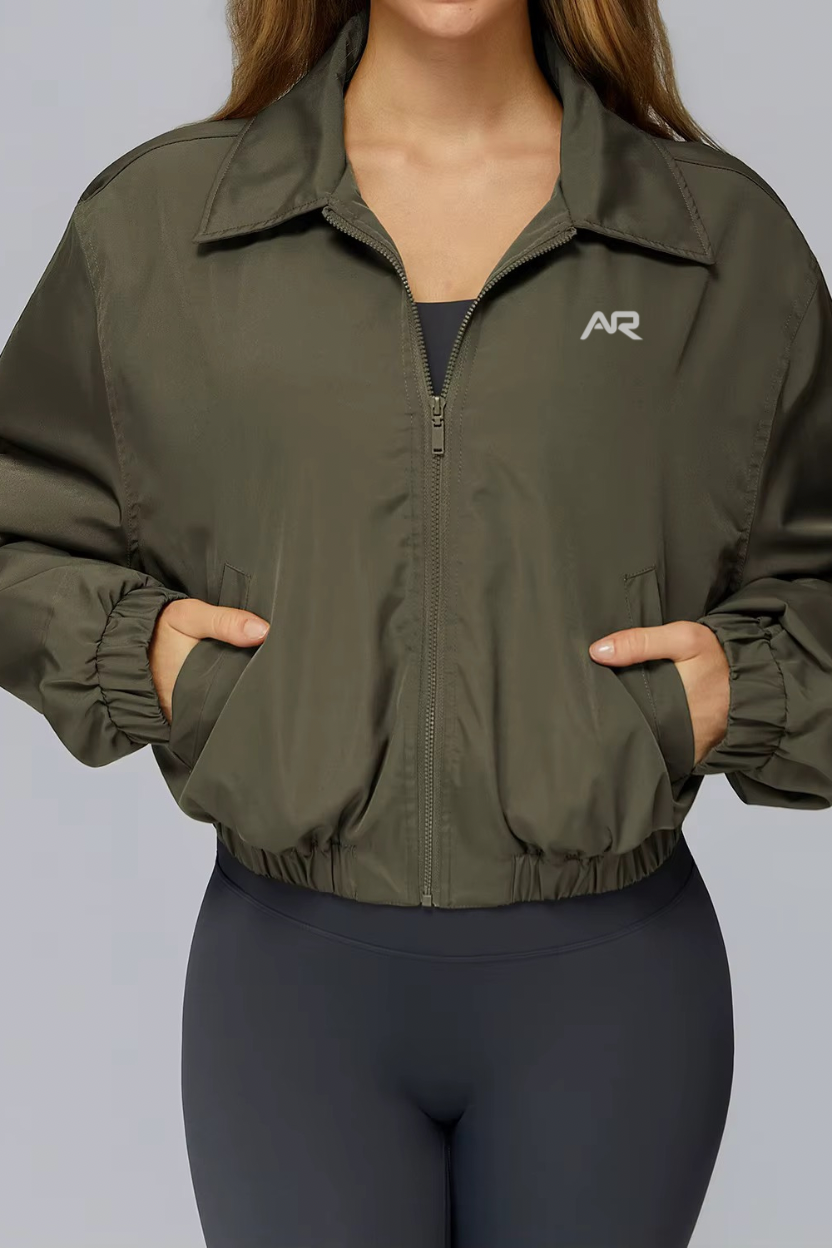 Open-Collar Sports Zip Up Jacket ANJE REBEL