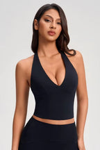 Halter-Neck Plunging Bra Top ANJE REBEL