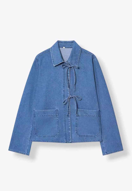 Kimono Front Sash Denim Jacket