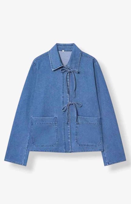 Kimono Front Sash Denim Jacket