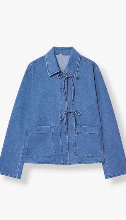 Kimono Front Sash Denim Jacket