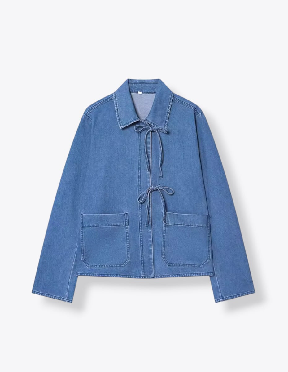 Kimono Front Sash Denim Jacket ANJE REBEL