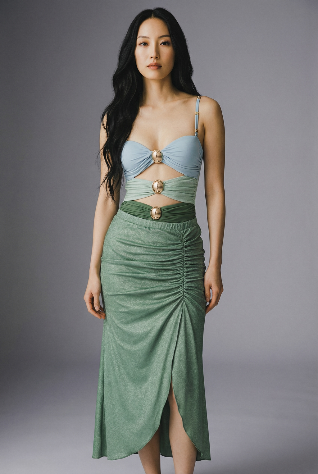 Marhaban Golden Suit Swimwear With Skirt ANJE REBEL