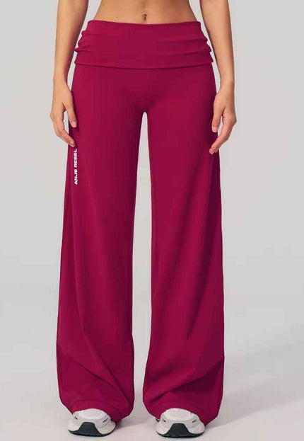 Straight-Cut Foldover Flare Pants