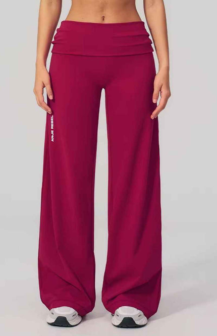 Straight-Cut Foldover Flare Pants