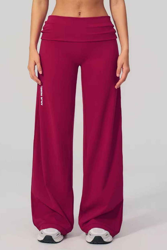 Straight-Cut Foldover Flare Pants