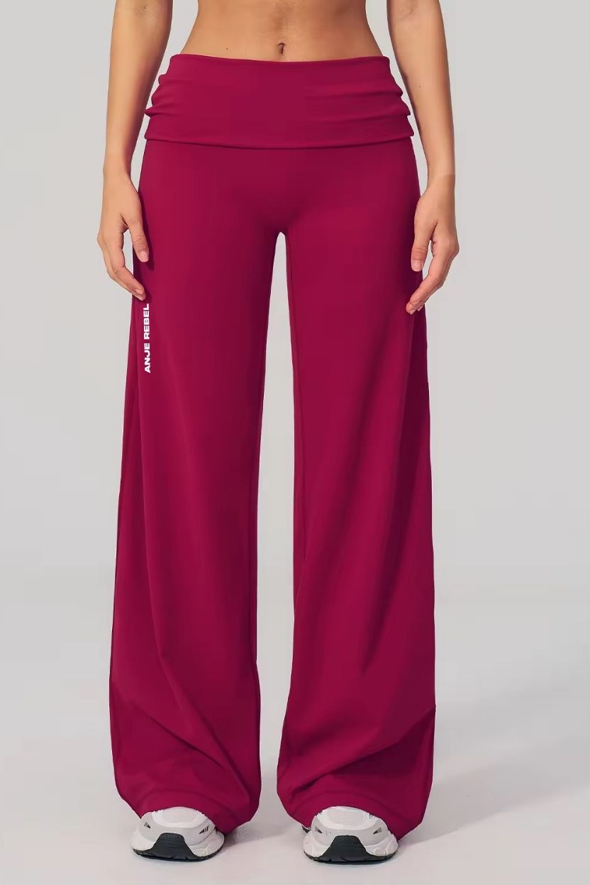 Straight-Cut Foldover Flare Pants ANJE REBEL