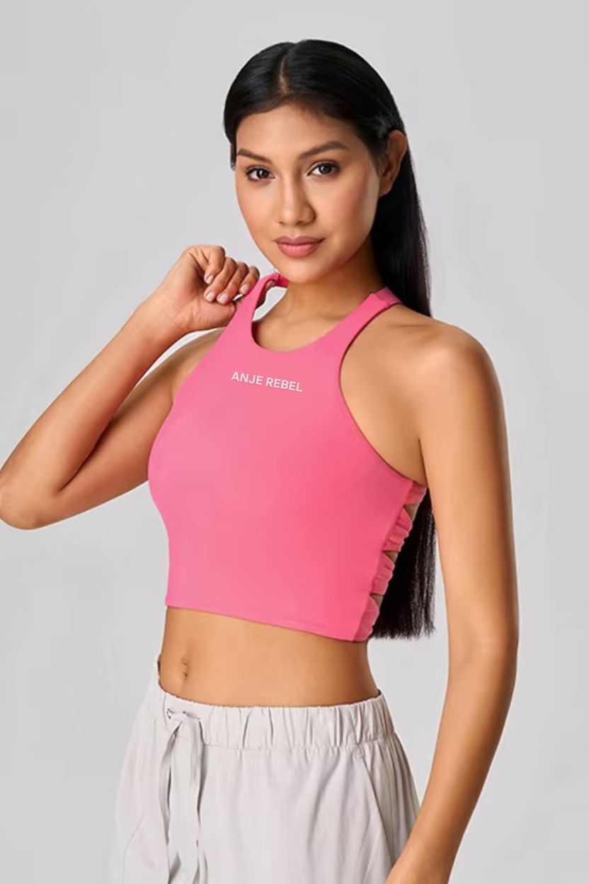 Laced Back Racerback Cropped Top ANJE REBEL