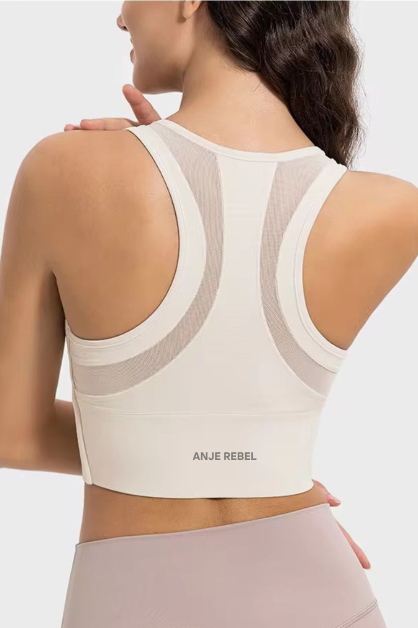 Full Padded Front-Zip Ventilated Bra Top ANJE REBEL