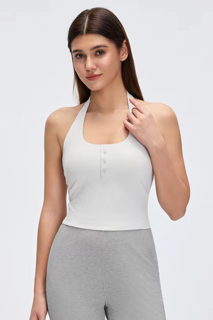 Halter-Neck Buttoned Bra Top ANJE REBEL