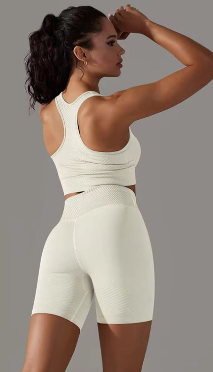 Knitted Supportive Sports Bra and Short Tights Set ANJE REBEL