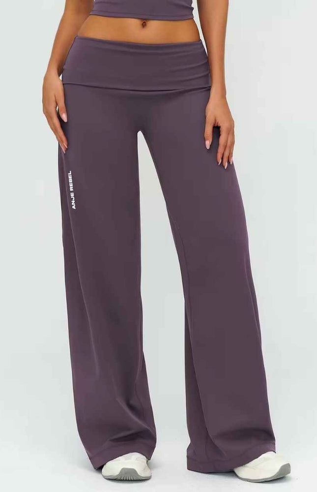 Straight-Cut Foldover Flare Pants