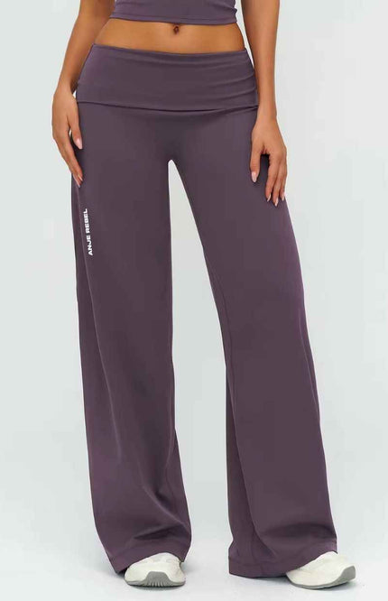 Straight-Cut Foldover Flare Pants