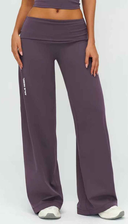 Straight-Cut Foldover Flare Pants