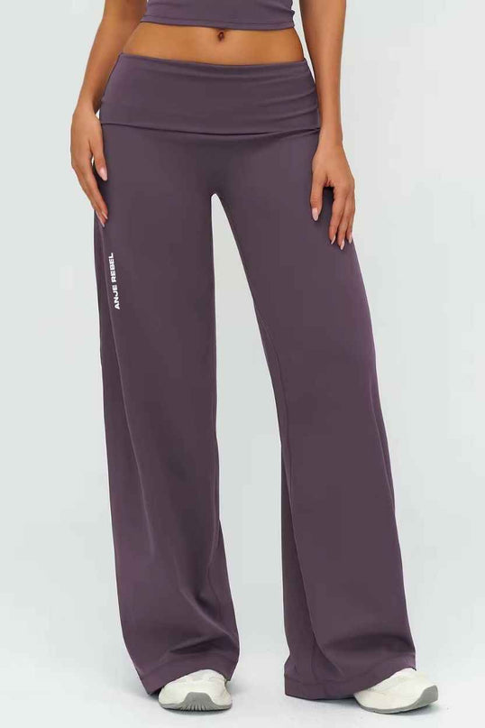 Straight-Cut Foldover Flare Pants