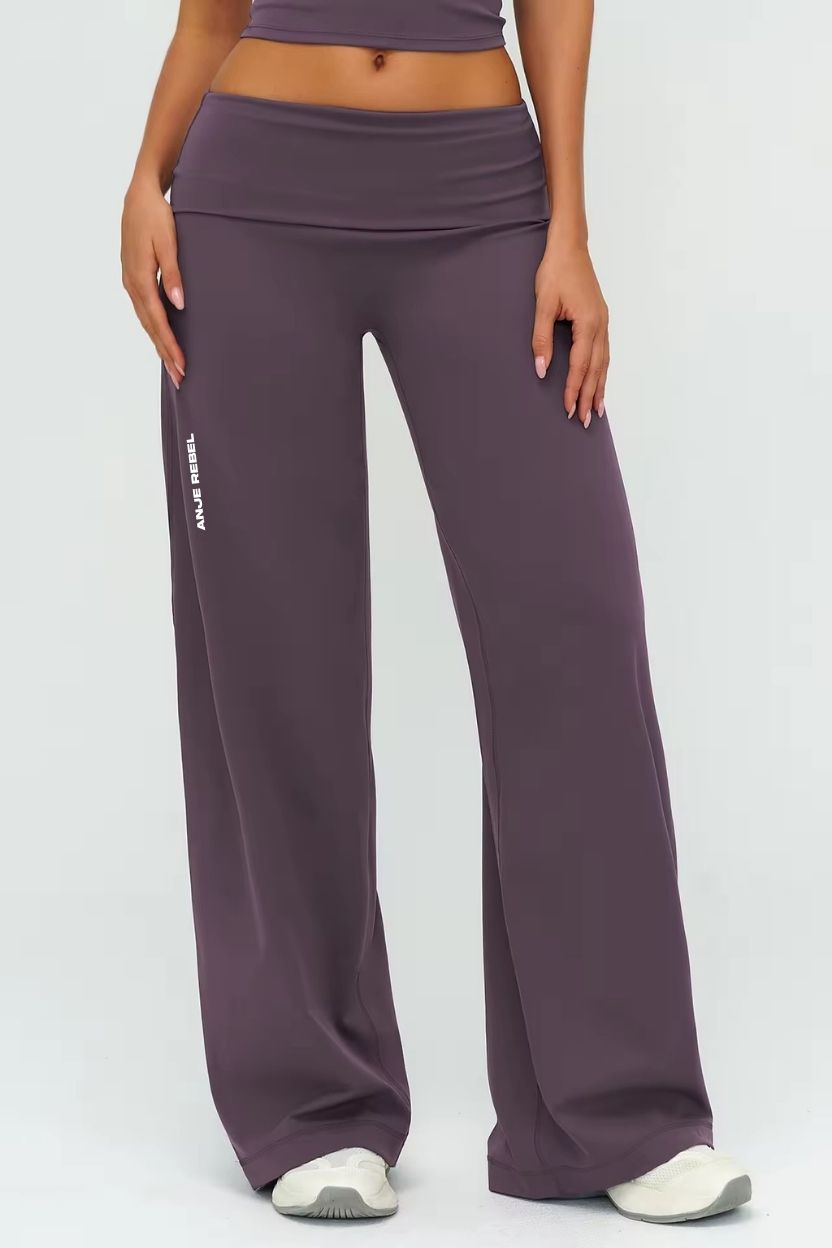 Straight-Cut Foldover Flare Pants ANJE REBEL