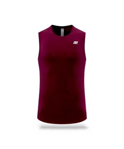 AR Men Muscle Defined Maroon Tank Top