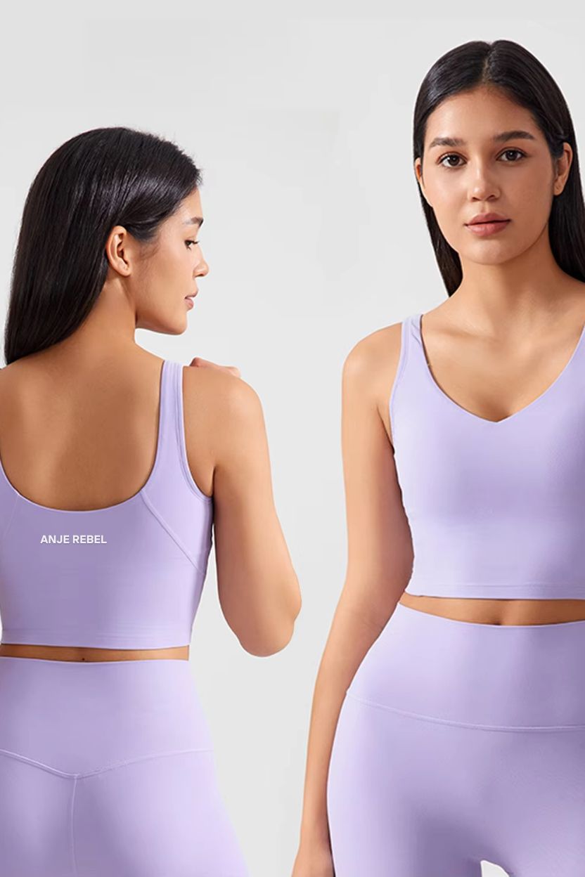 V-Neck Active Cropped Top ANJE REBEL