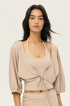 Organic Cotton Tie-Front Sweater ANJE REBEL