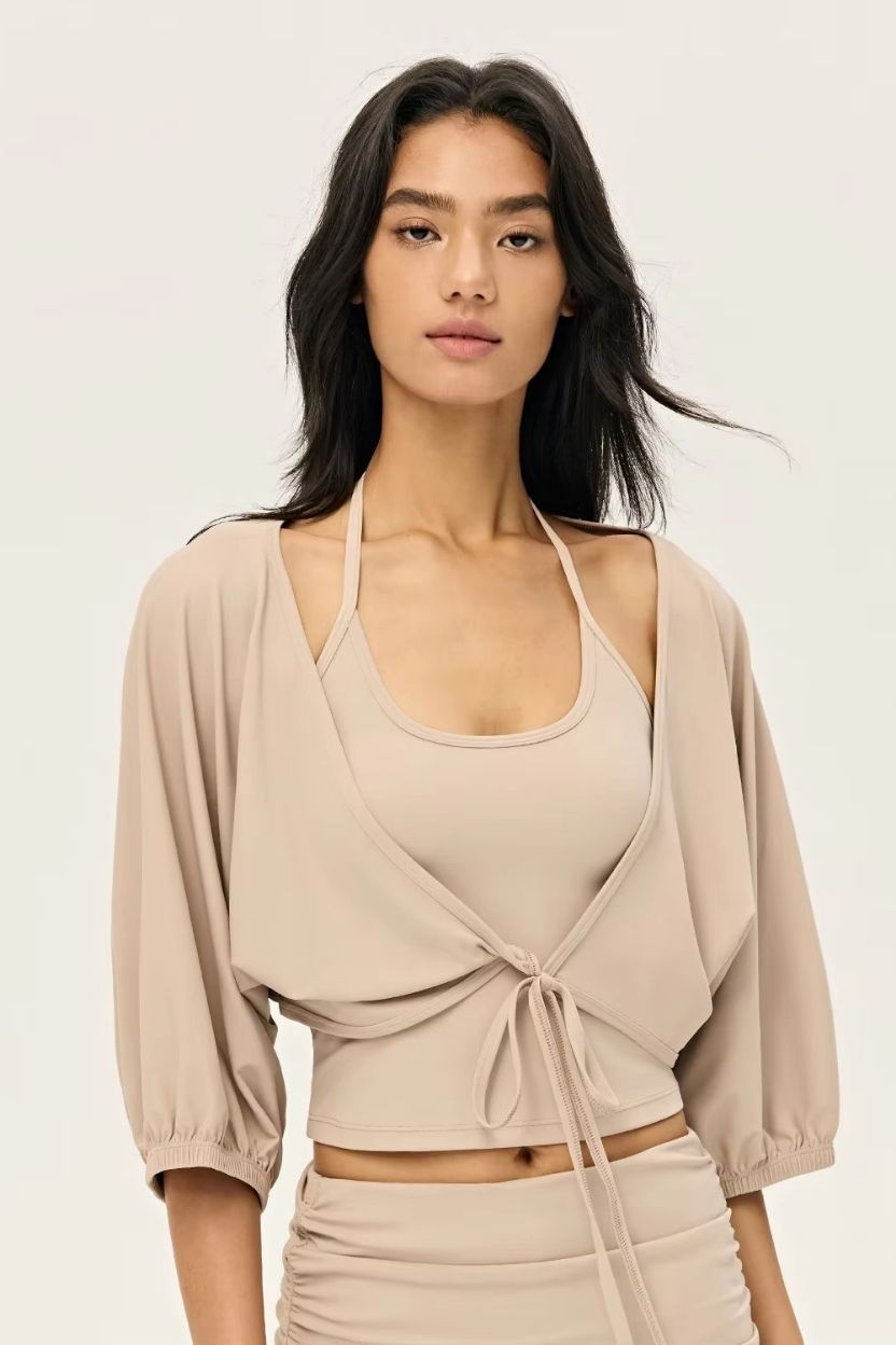 Organic Cotton Tie-Front Sweater ANJE REBEL