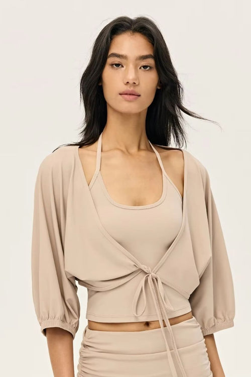 Organic Cotton Tie-Front Sweater ANJE REBEL