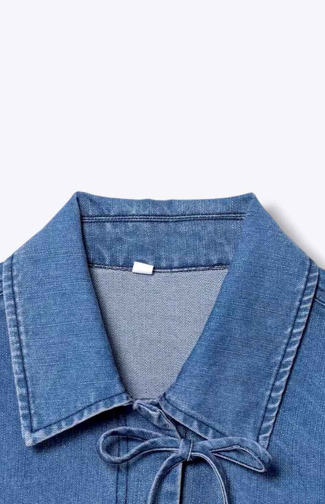 Kimono Front Sash Denim Jacket