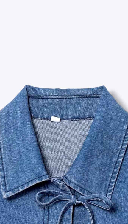 Kimono Front Sash Denim Jacket