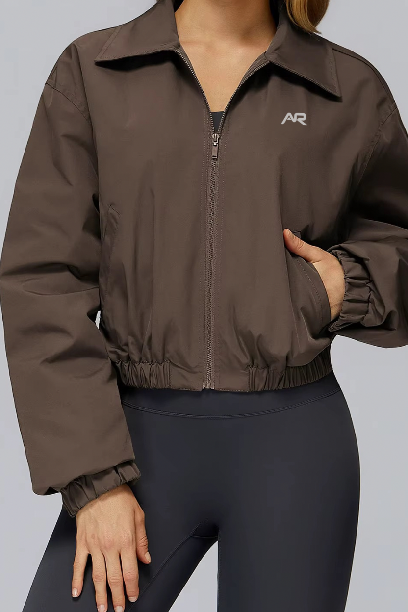 Open-Collar Sports Zip Up Jacket ANJE REBEL