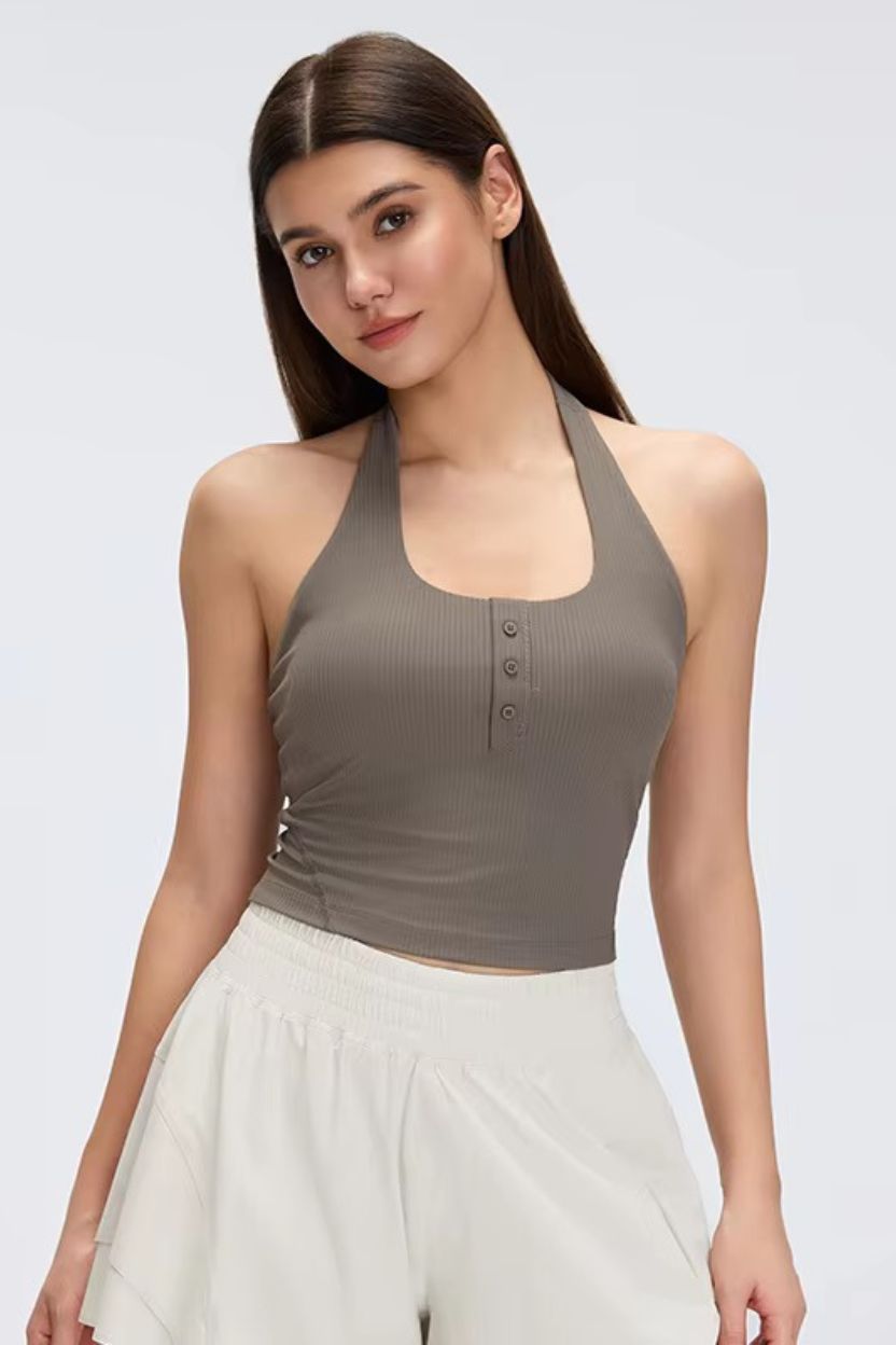 Halter-Neck Buttoned Bra Top ANJE REBEL