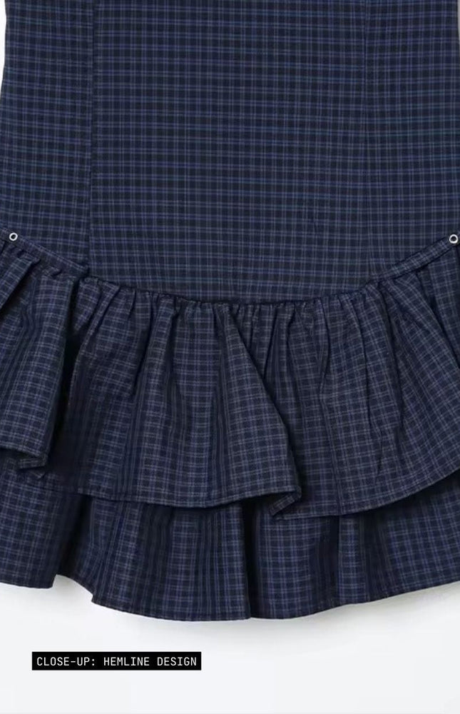 London Plaids Frilly Mini Dress ANJE REBEL