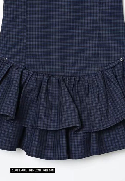 London Plaids Frilly Mini Dress ANJE REBEL