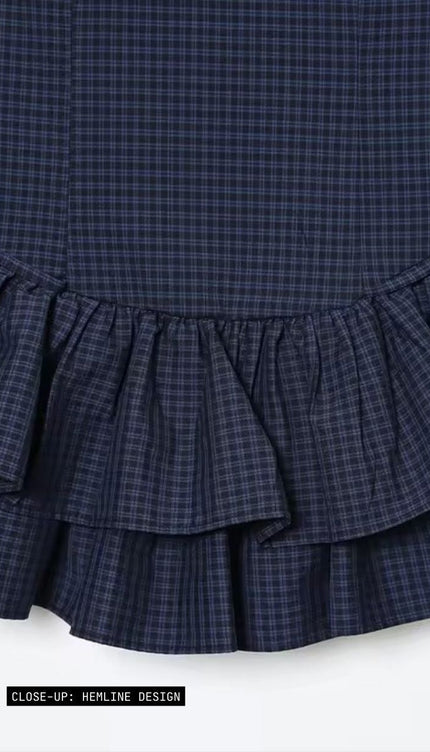 London Plaids Frilly Mini Dress ANJE REBEL