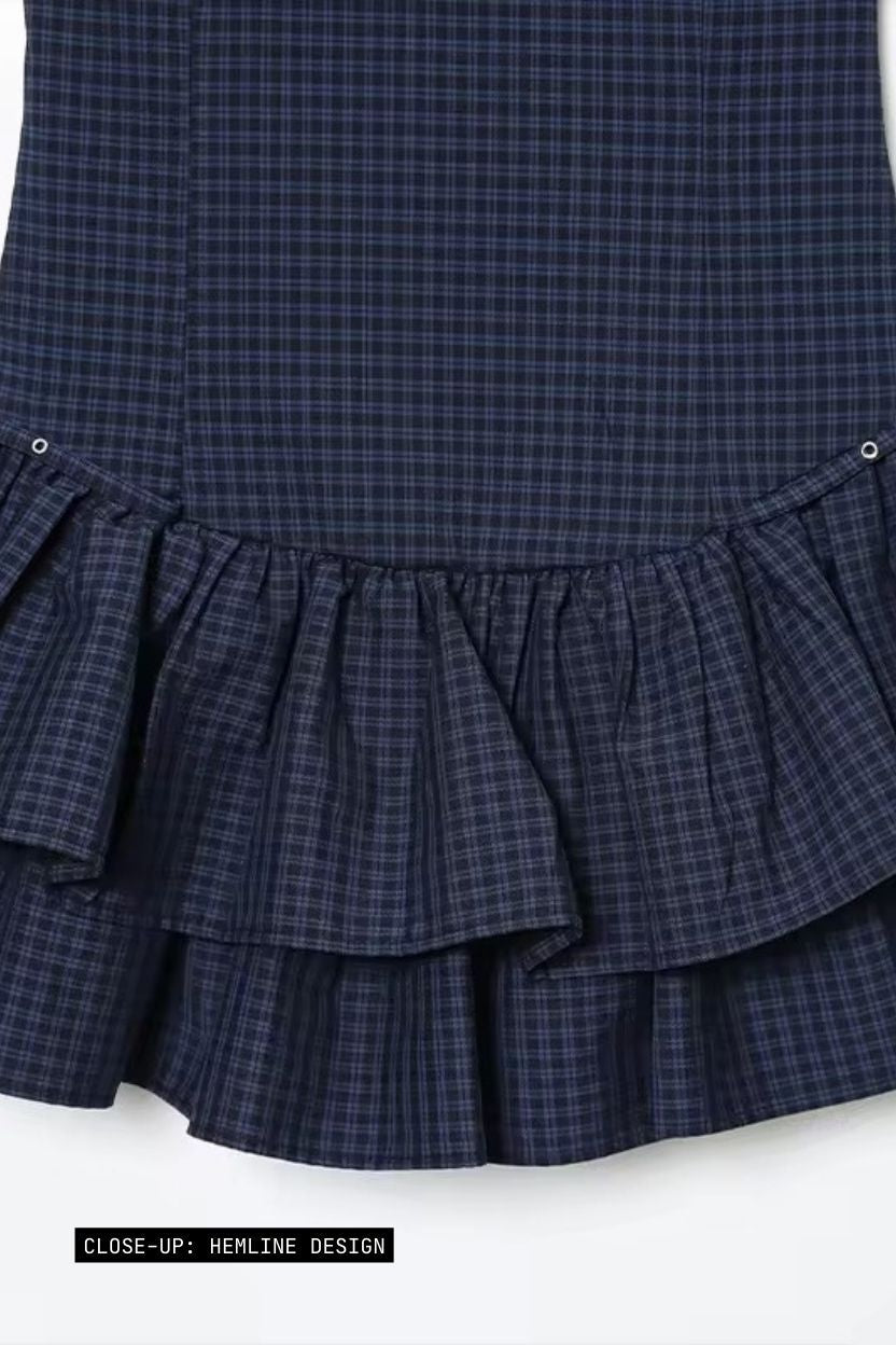 London Plaids Frilly Mini Dress ANJE REBEL