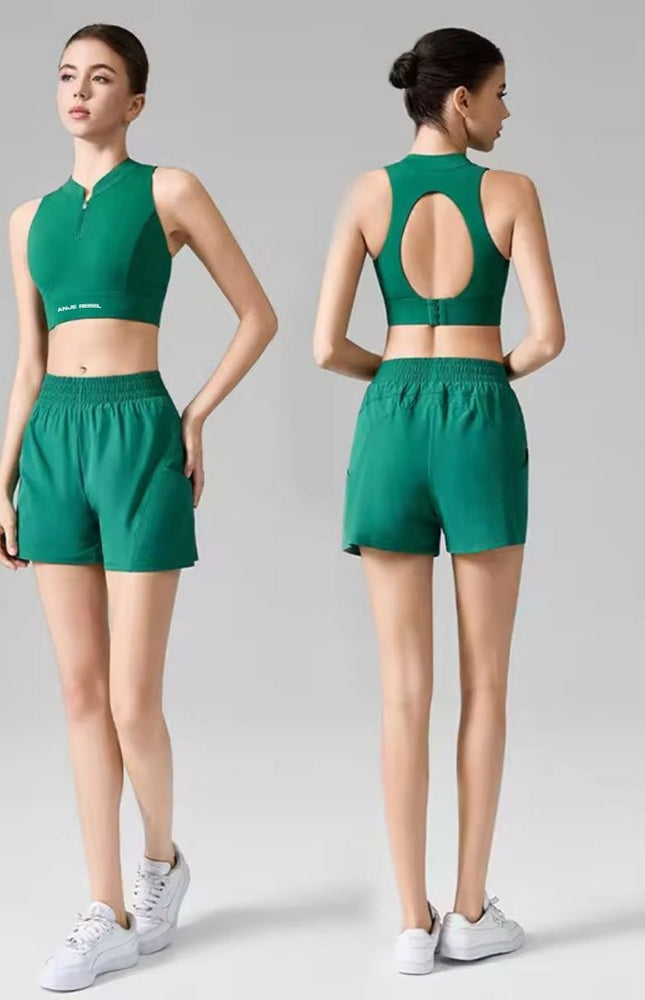 Bareback Zip-Front High Collar Sports Bra ANJE REBEL