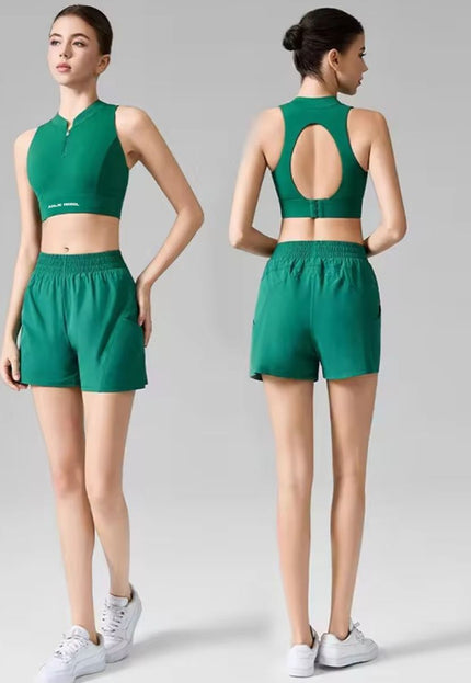 Bareback Zip-Front High Collar Sports Bra ANJE REBEL