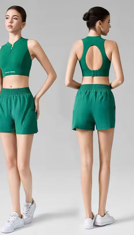 Bareback Zip-Front High Collar Sports Bra ANJE REBEL