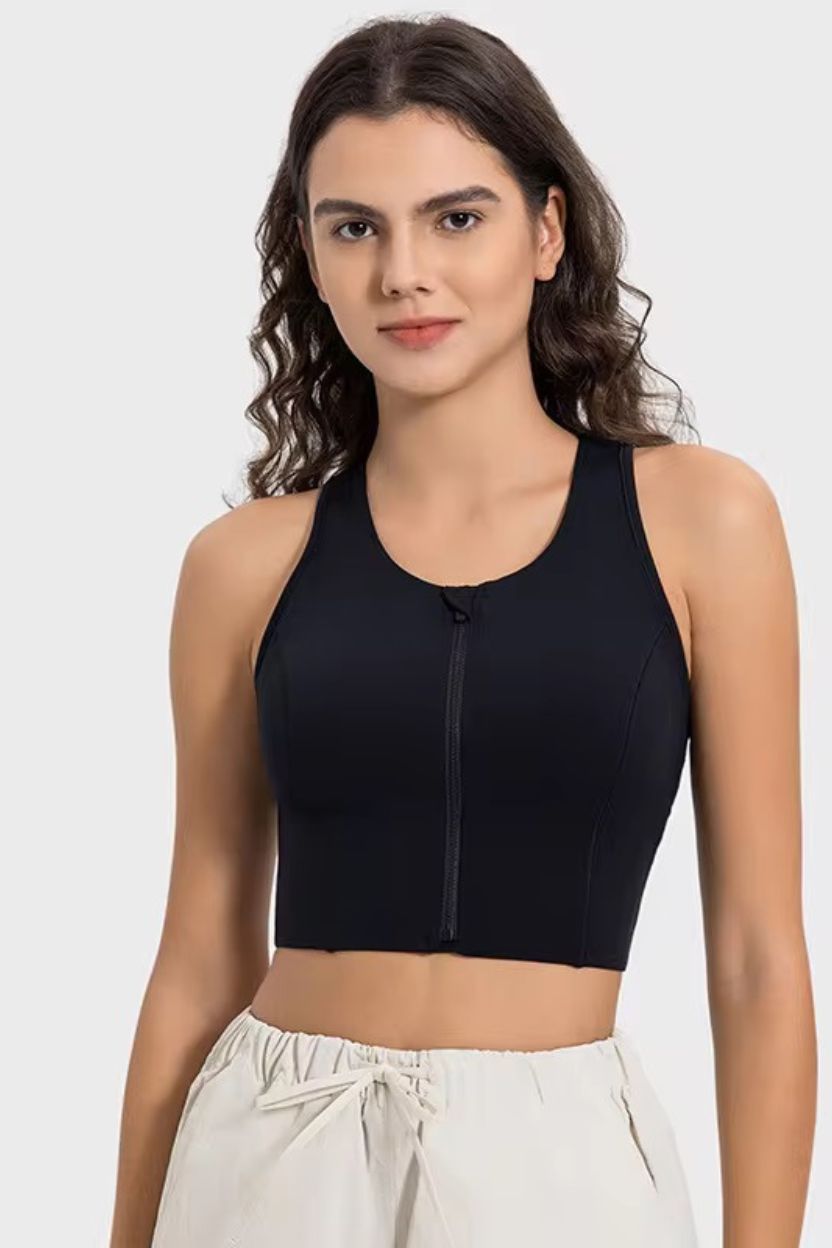 Full Padded Front-Zip Ventilated Bra Top ANJE REBEL