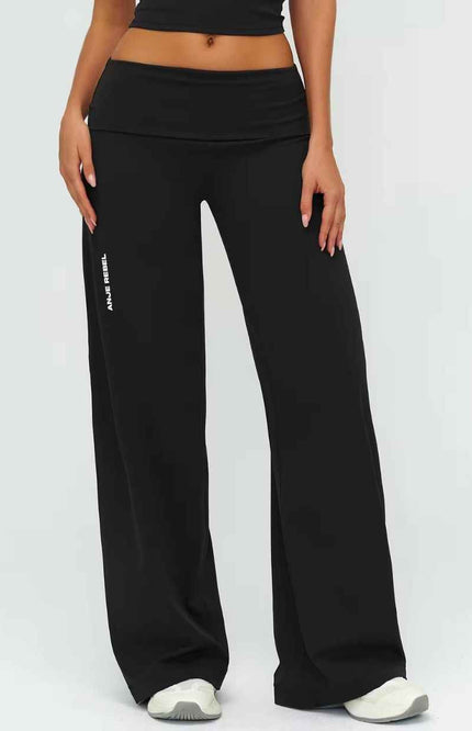 Straight-Cut Foldover Flare Pants