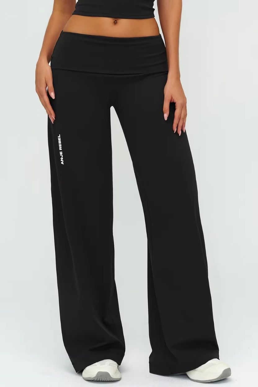 Straight-Cut Foldover Flare Pants ANJE REBEL