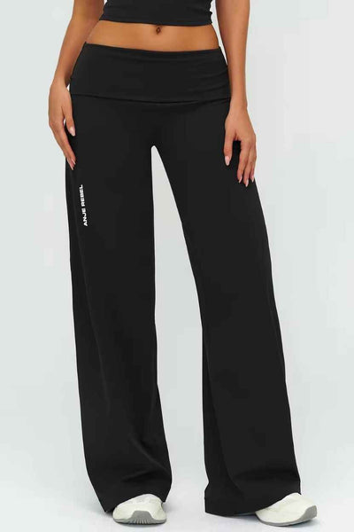 Straight-Cut Foldover Flare Pants