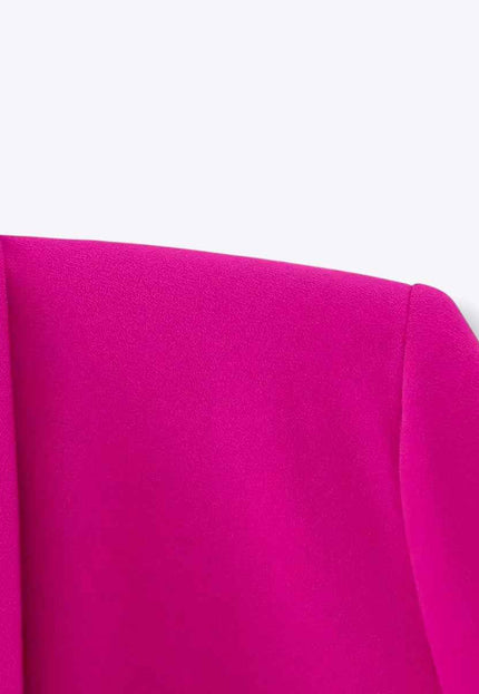 Double Breasted Ribbon-Front Long Jacket