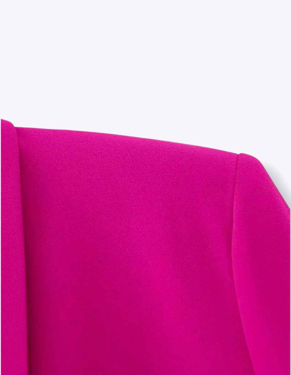 Double Breasted Ribbon-Front Long Jacket