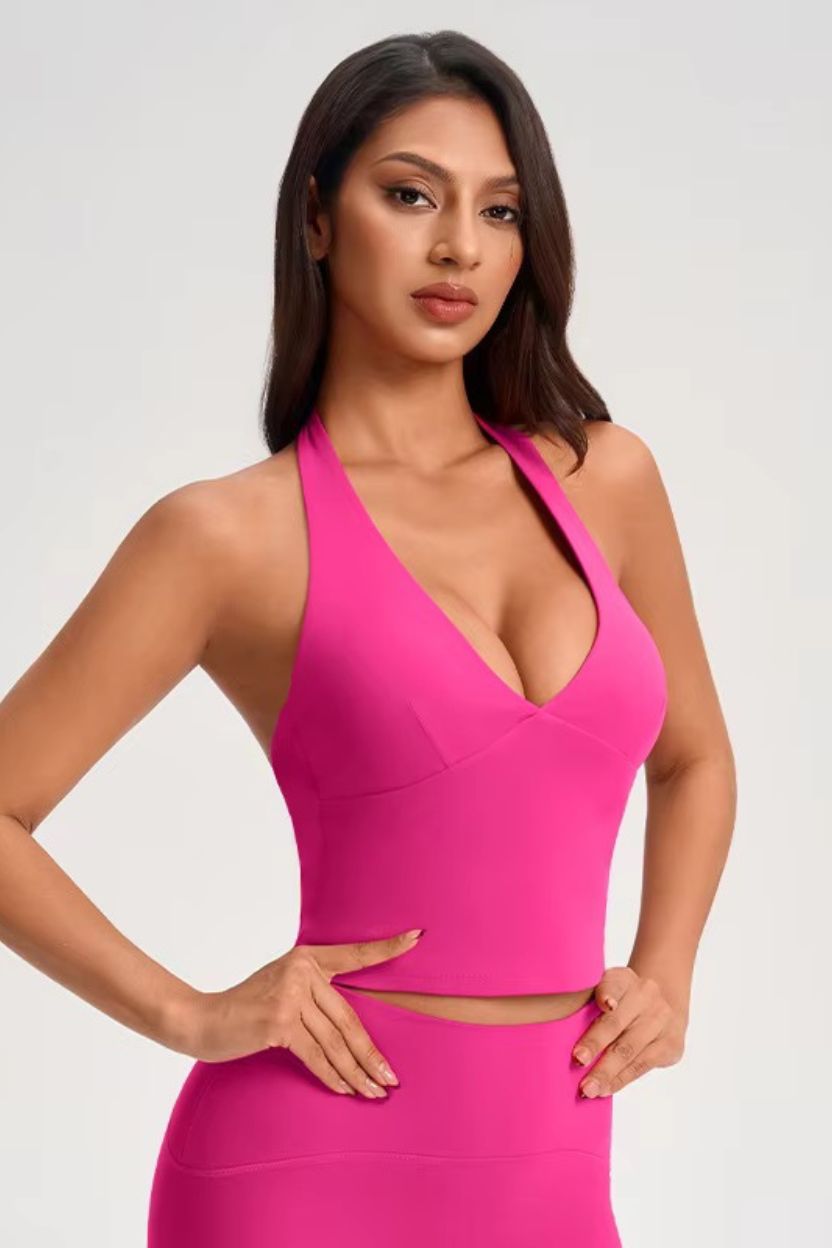 Halter-Neck Plunging Bra Top ANJE REBEL